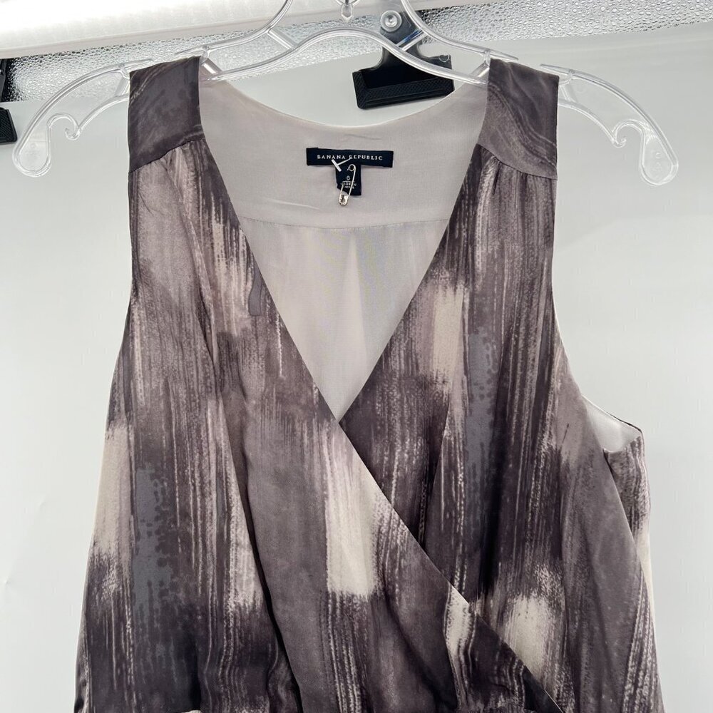 Banana Republic Women's Sleeveless Sheath Dress V-Neck Gray Size 6 - Picture 2 of 9